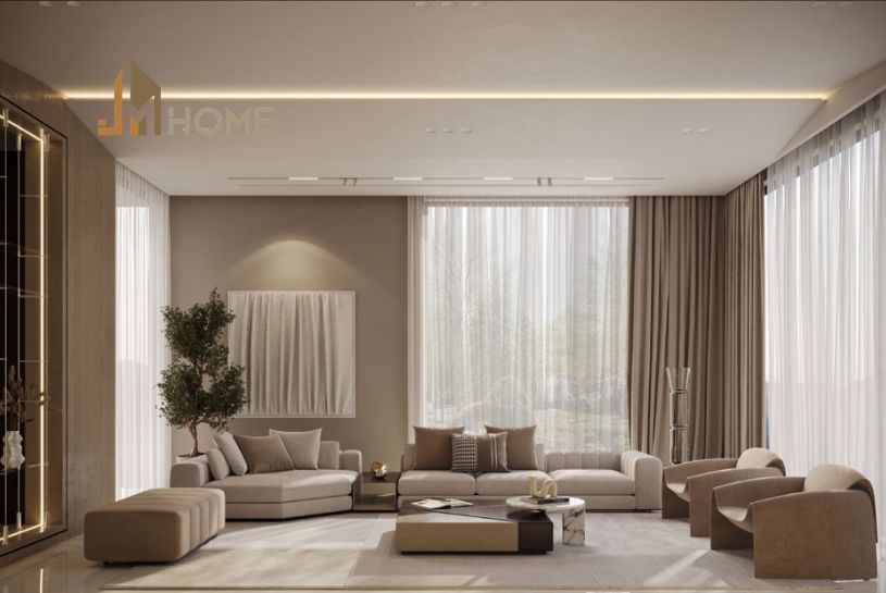 thiết kế nội thất phòng khách 20m2