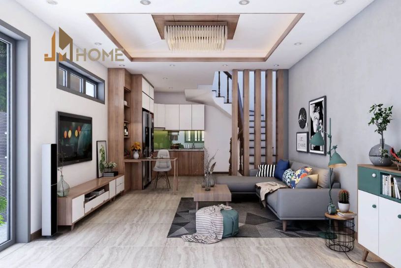 thiết kế nội thất phòng khách 20m2