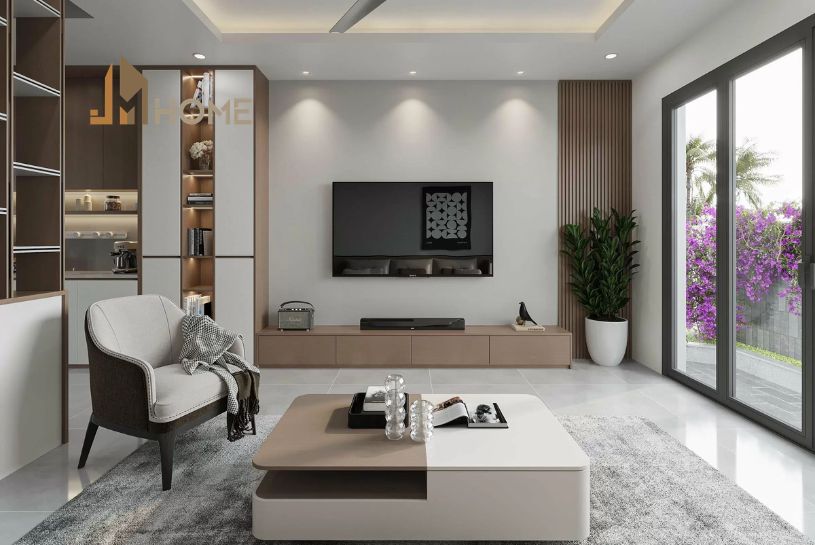 thiết kế nội thất phòng khách 20m2