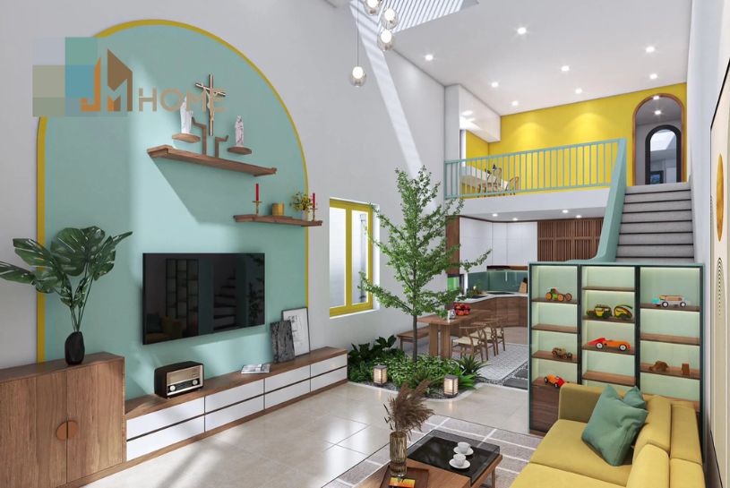 thiết kế nội thất phòng khách 20m2