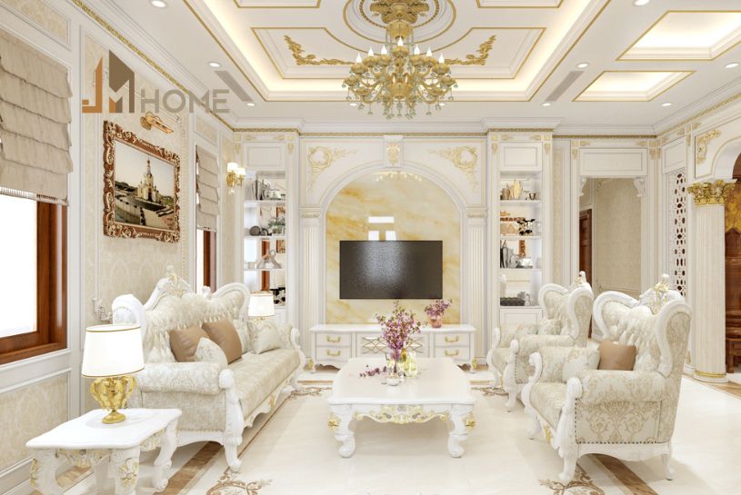 thiết kế nội thất phòng khách 20m2