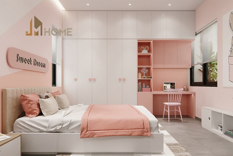 thiết kế nội thất phòng ngủ đẹp cho bé gái