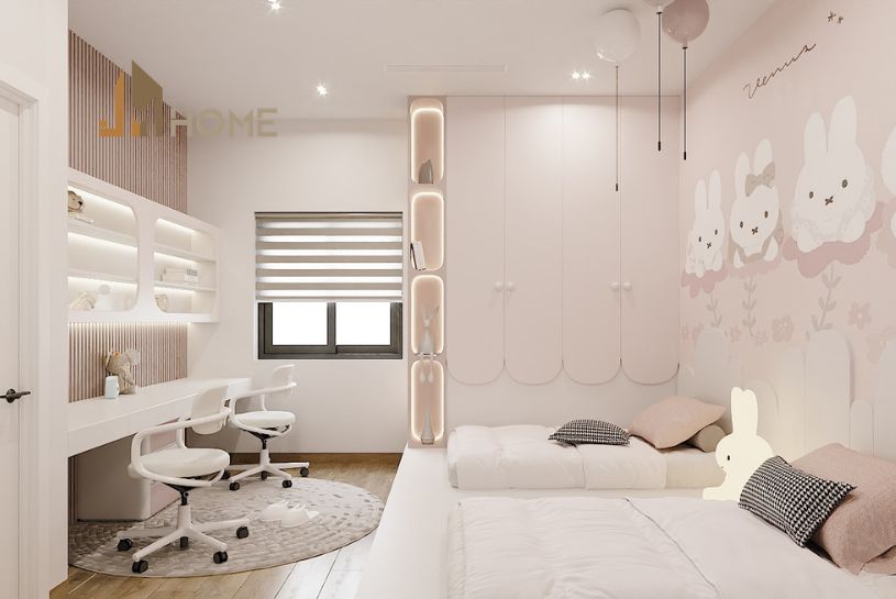 thiết kế nội thất phòng ngủ đẹp cho bé gái