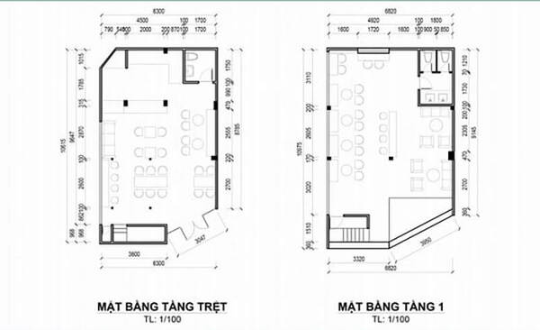 Bản vẽ thiết kế quán cà phê phổ biến nhất