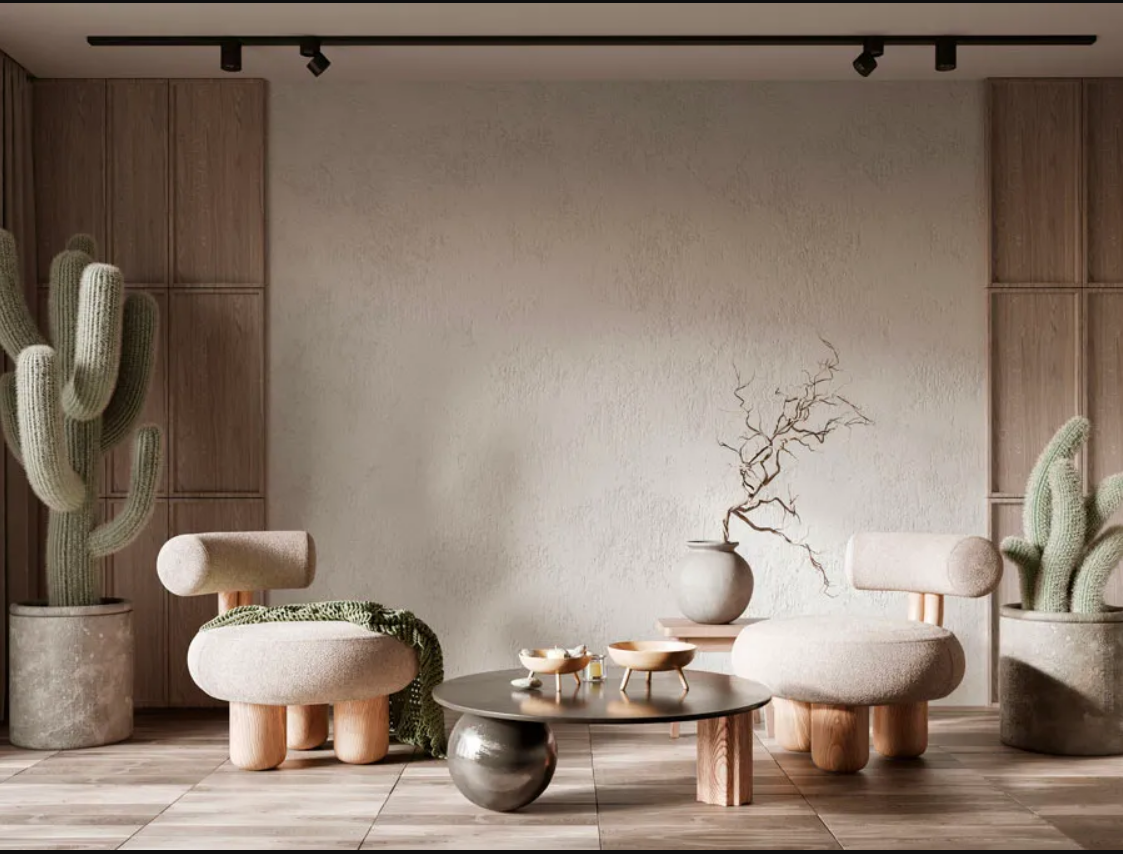 Phong cách Wabi Sabi với chất liệu tự nhiên