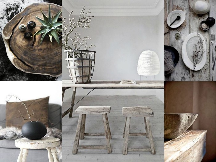 Phòng ăn với lối thiết kế Wabi Sabi