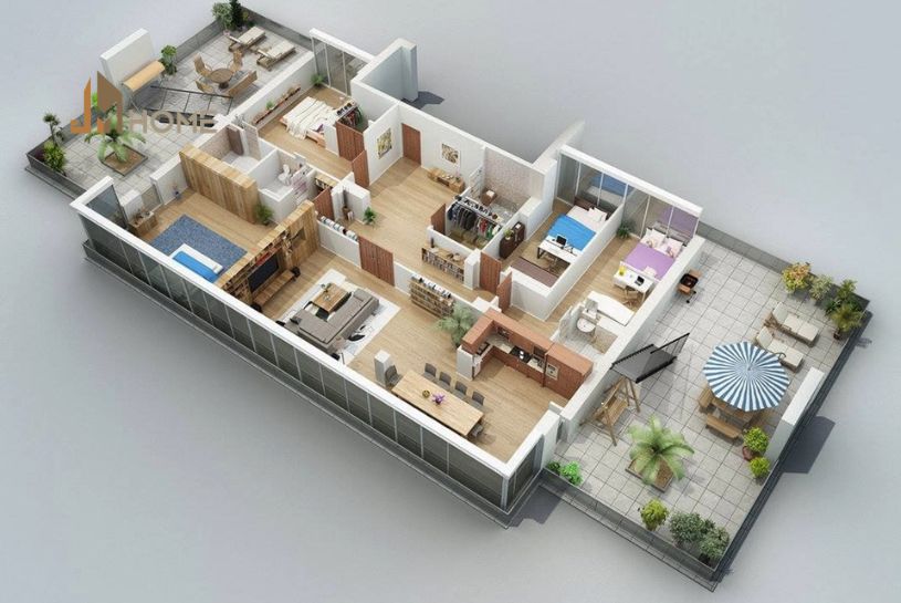 bản vẽ thiết kế nhà 1 tầng