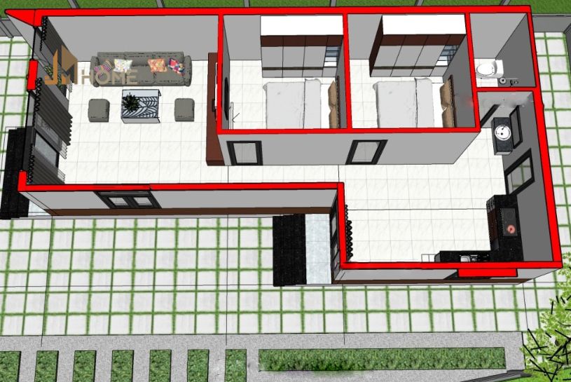 bản vẽ thiết kế nhà 1 tầng