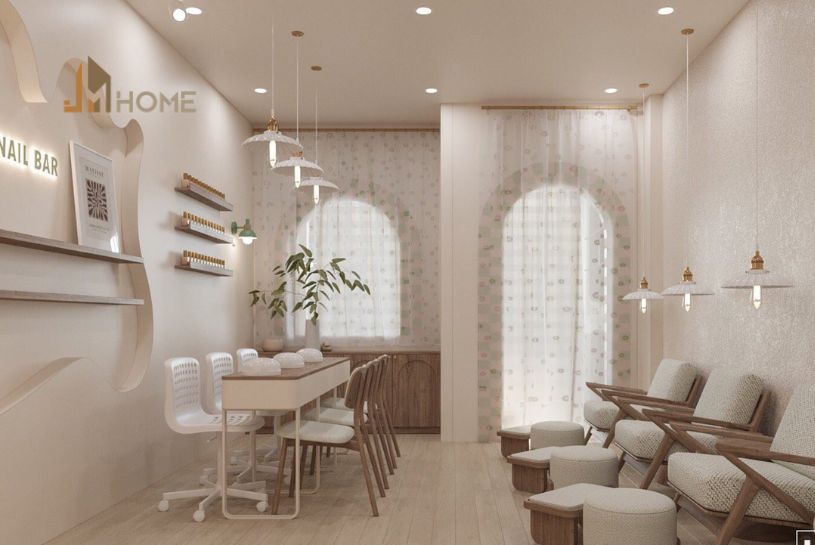thiết kế tiệm nail nhỏ đẹp