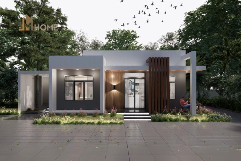 Mẫu nhà ngang 8m dài 20m