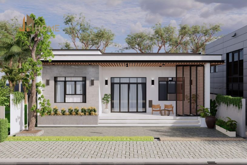 Mẫu nhà ngang 8m dài 20m