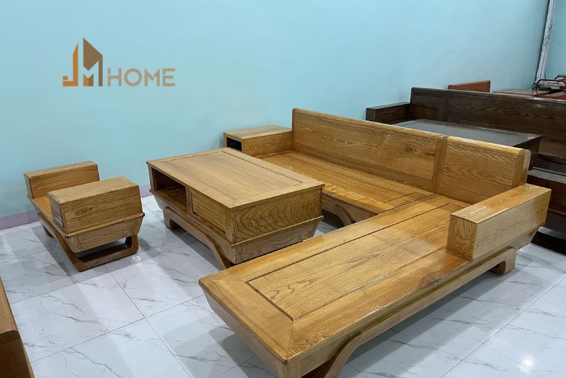 Mẫu sofa gỗ chữ L đẹp