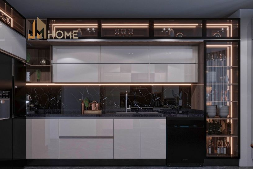 Mẫu tủ bếp acrylic đẹp