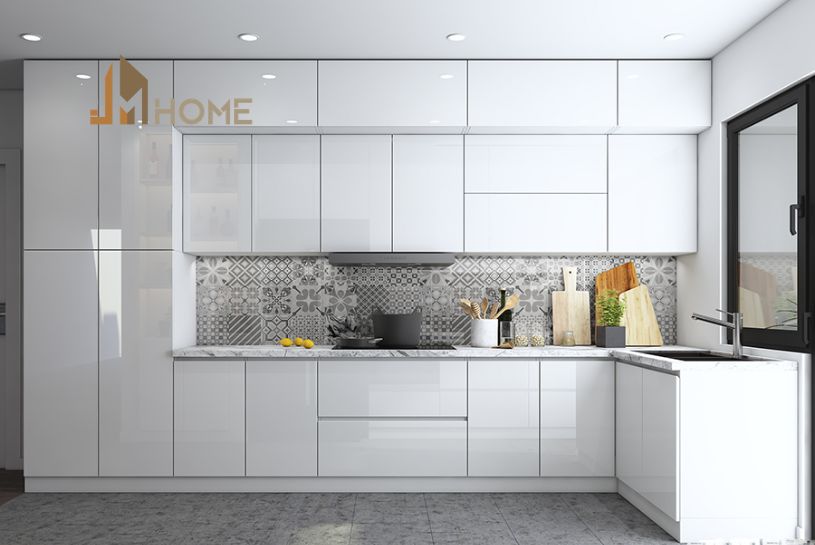 Mẫu tủ bếp acrylic đẹp