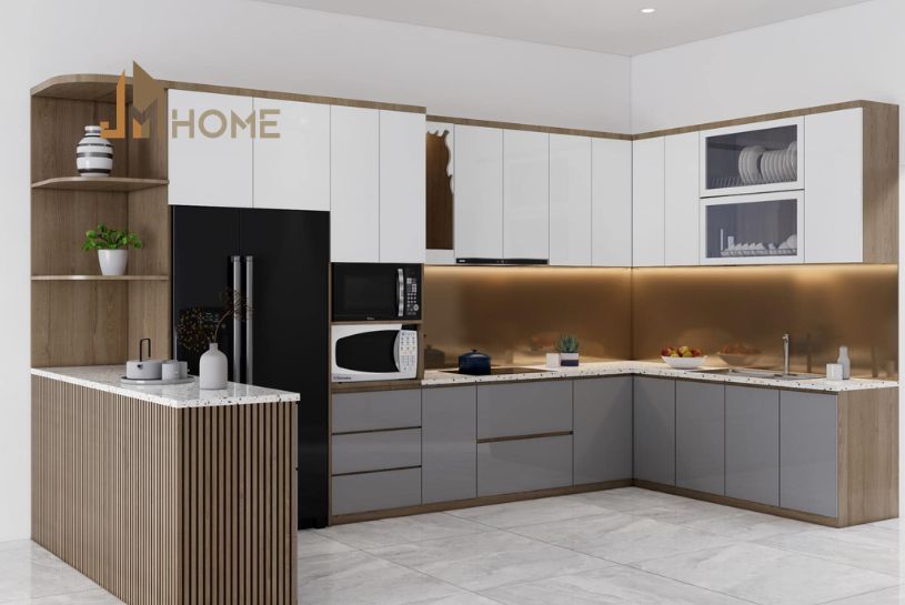 Mẫu tủ bếp acrylic đẹp