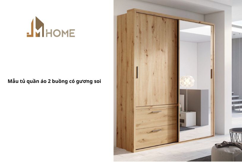 Mẫu tủ quần áo 2 buồng đẹp