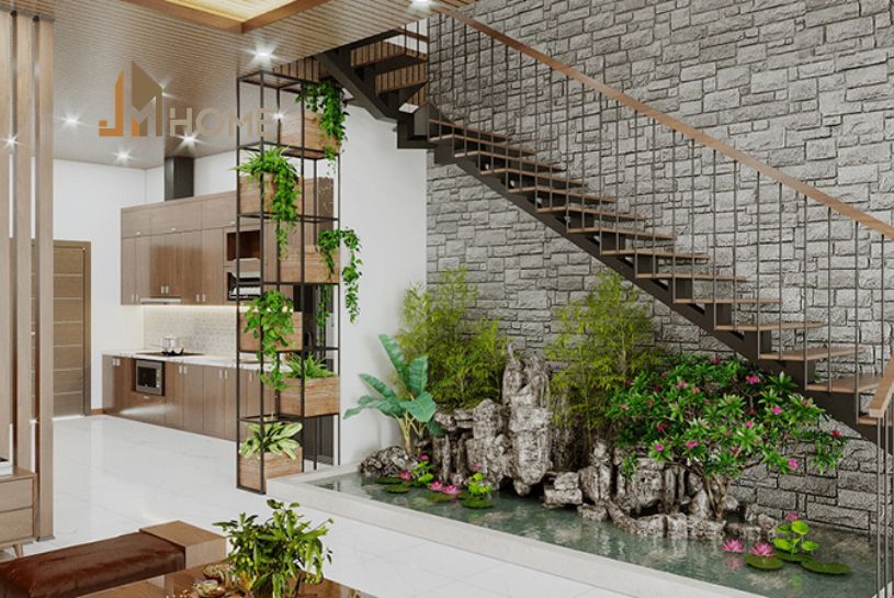 Phòng khách nhà ống đẹp 4m