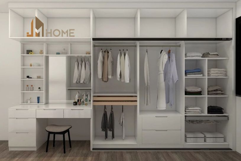 Tủ quần áo kết hợp bàn trang điểm