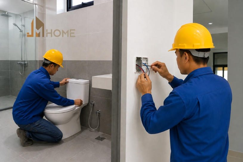 nâng cấp điện nước nhà cũ không đục phá